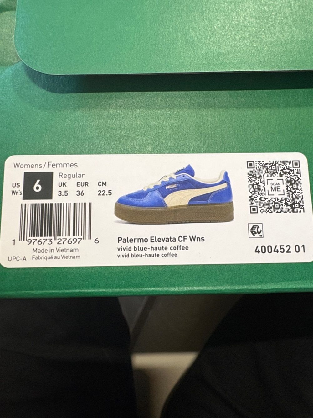 Puma Palermo Platform Sneakers in Blue & Cream - Picture 2 of 8